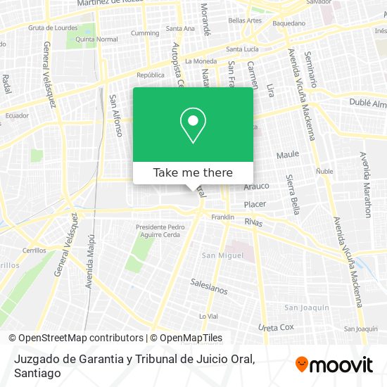 Juzgado de Garantia y Tribunal de Juicio Oral map