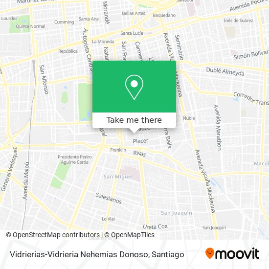 Mapa de Vidrierias-Vidrieria Nehemias Donoso