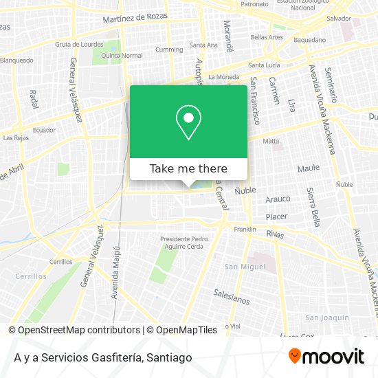 A y a Servicios Gasfitería map