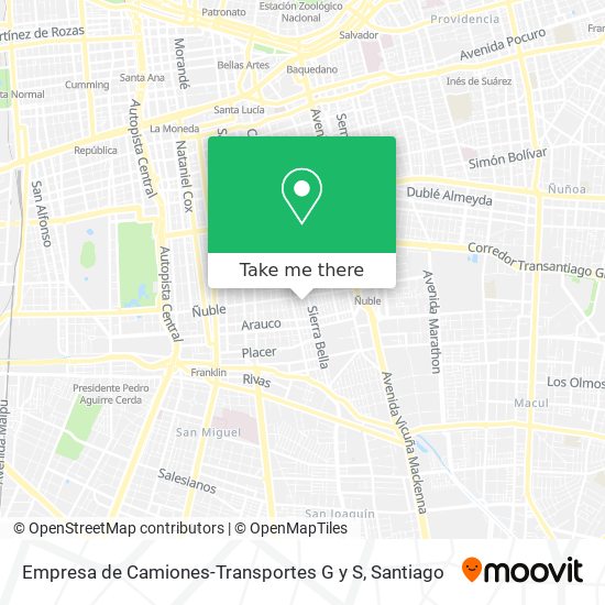 Empresa de Camiones-Transportes G y S map