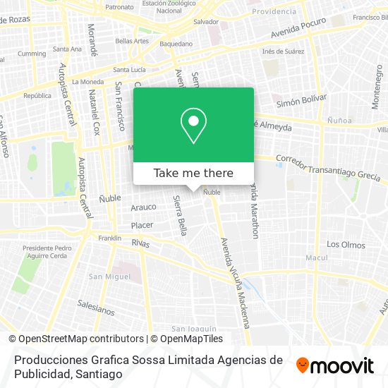 Mapa de Producciones Grafica Sossa Limitada Agencias de Publicidad