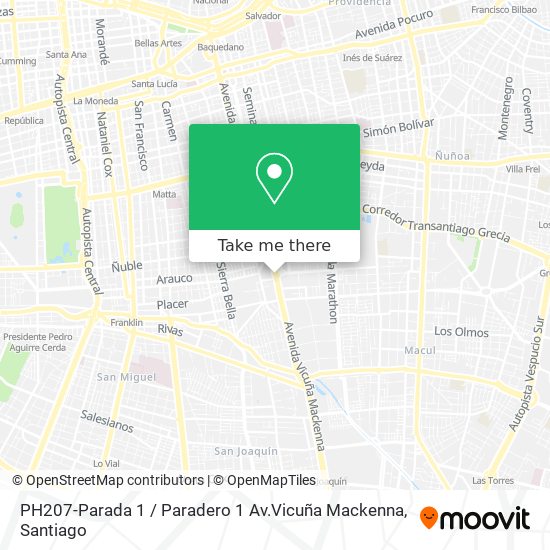 PH207-Parada 1 / Paradero 1 Av.Vicuña Mackenna map