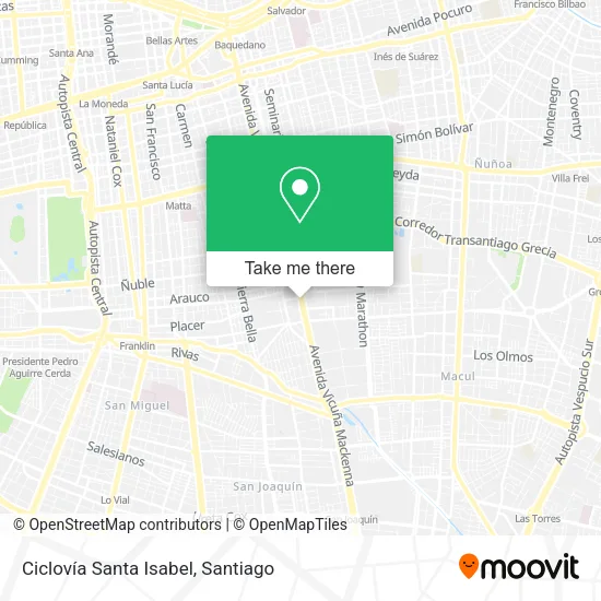 Ciclovía Santa Isabel map