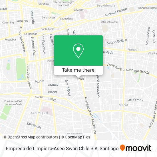 Empresa de Limpieza-Aseo Swan Chile S.A map