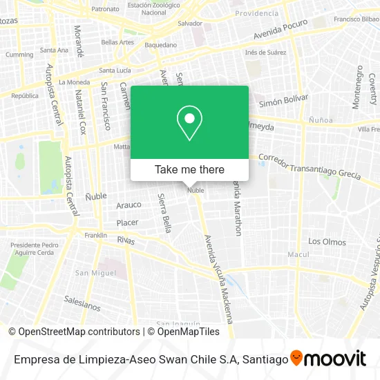 Empresa de Limpieza-Aseo Swan Chile S.A map
