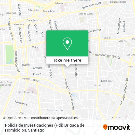 Policia de Investigaciones (Pdi) Brigada de Homicidios map