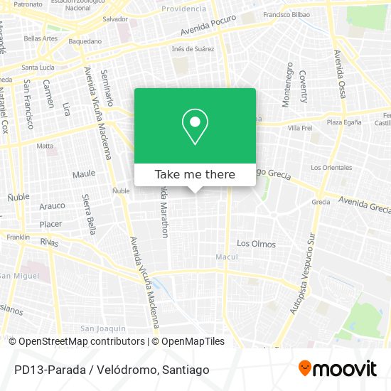 PD13-Parada / Velódromo map