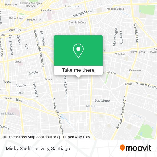 Misky Sushi Delivery map