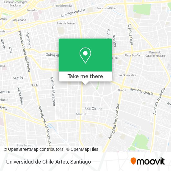 Universidad de Chile-Artes map