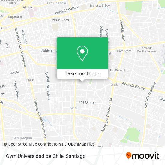 Gym Universidad de Chile map