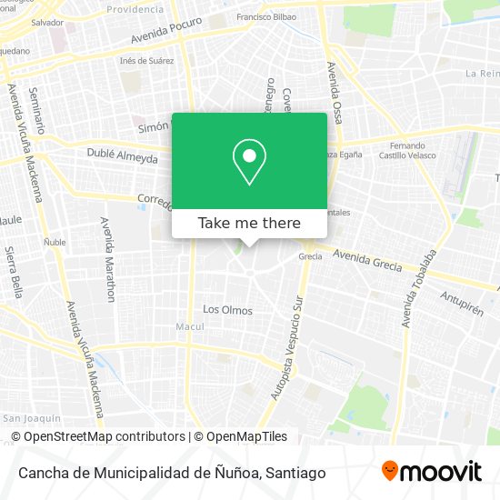 Cancha de Municipalidad de Ñuñoa map