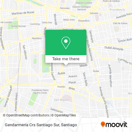 Gendarmería Crs Santiago Sur map