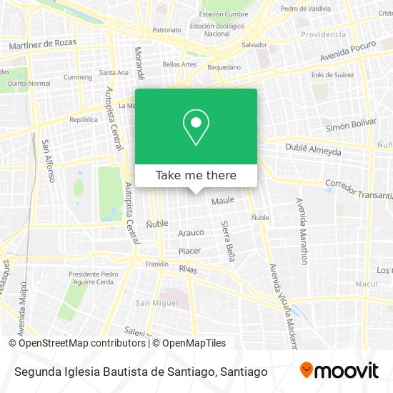 Segunda Iglesia Bautista de Santiago map