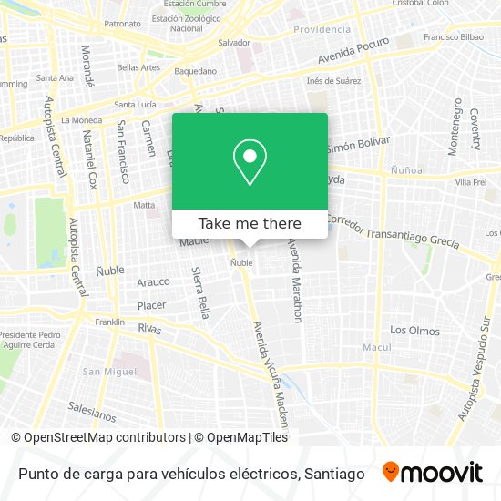 Punto de carga para vehículos eléctricos map