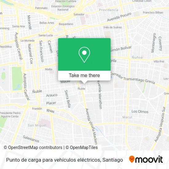Punto de carga para vehículos eléctricos map