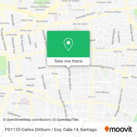 PD1135-Carlos Dittborn / Esq. Calle 14 map