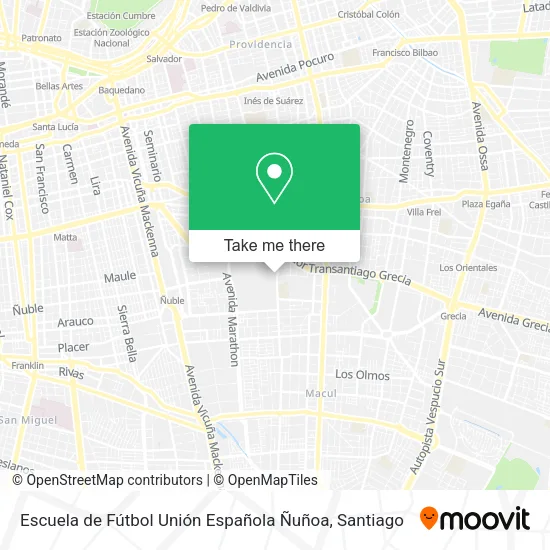 Escuela de Fútbol Unión Española Ñuñoa map