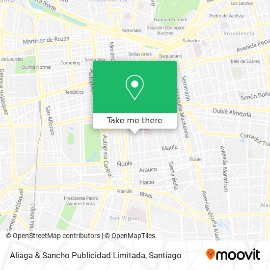 Aliaga & Sancho Publicidad Limitada map