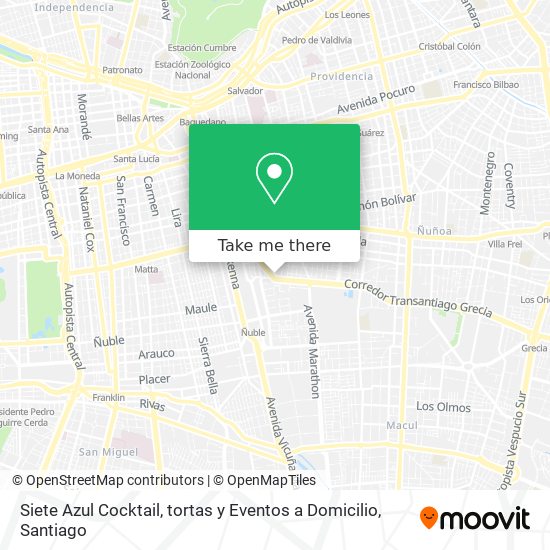 Siete Azul Cocktail, tortas y Eventos a Domicilio map