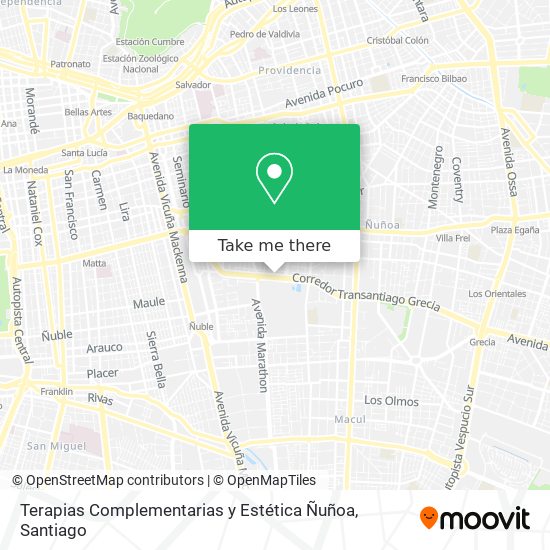 Terapias Complementarias y Estética Ñuñoa map