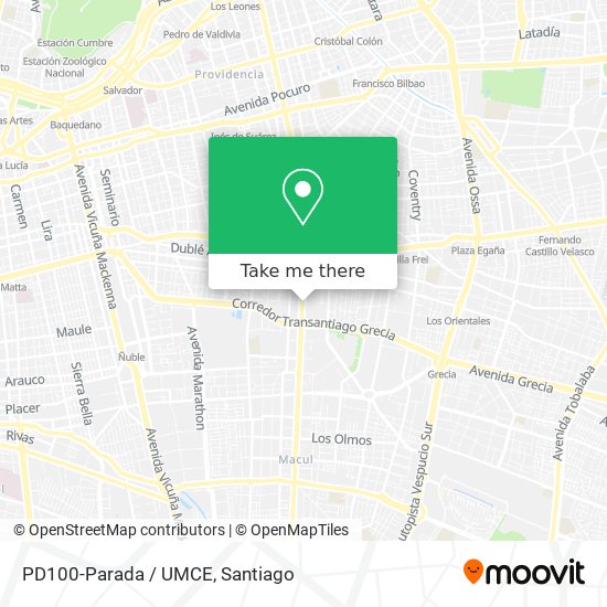 PD100-Parada / UMCE map