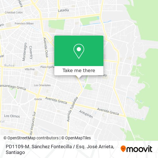 PD1109-M. Sánchez Fontecilla / Esq. José Arrieta map
