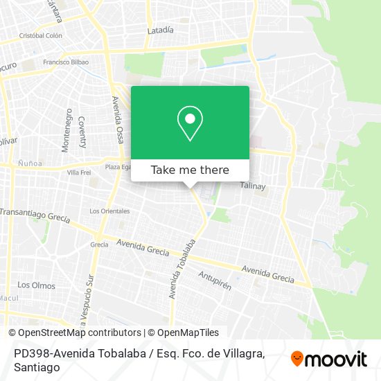 PD398-Avenida Tobalaba / Esq. Fco. de Villagra map