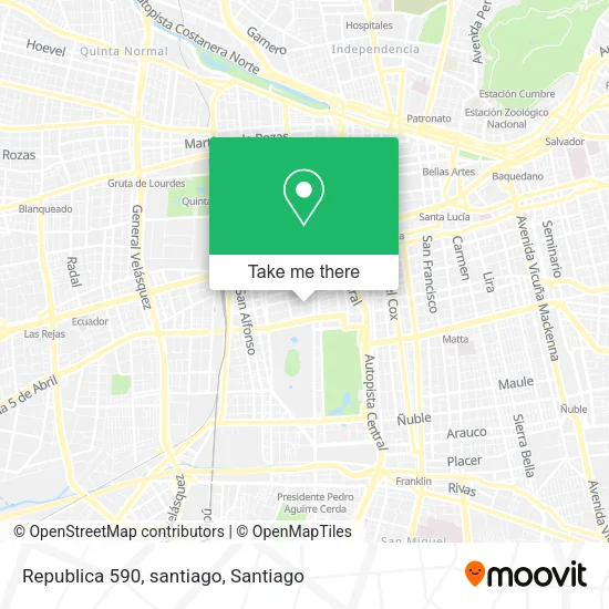 Republica 590, santiago map