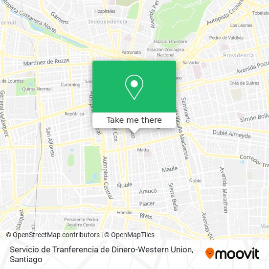 Mapa de Servicio de Tranferencia de Dinero-Western Union