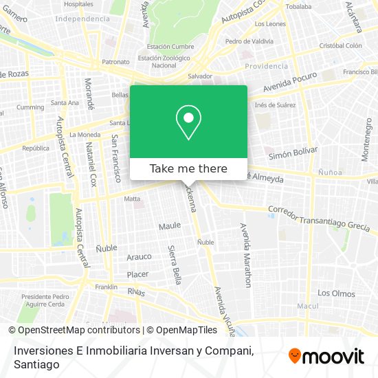Mapa de Inversiones E Inmobiliaria Inversan y Compani