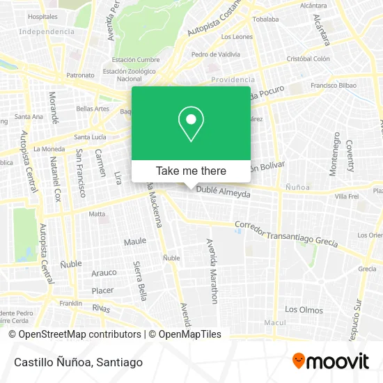 Castillo Ñuñoa map