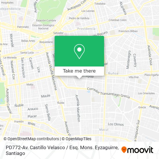 Mapa de PD772-Av. Castillo Velasco / Esq. Mons. Eyzaguirre