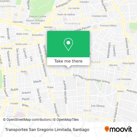 Transportes San Gregorio Limitada map