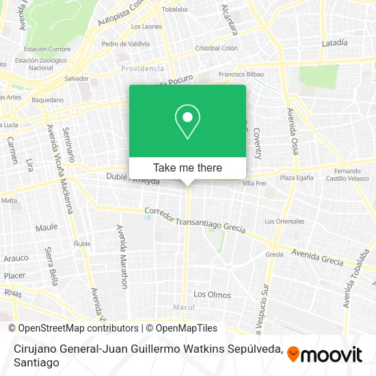 Cirujano General-Juan Guillermo Watkins Sepúlveda map