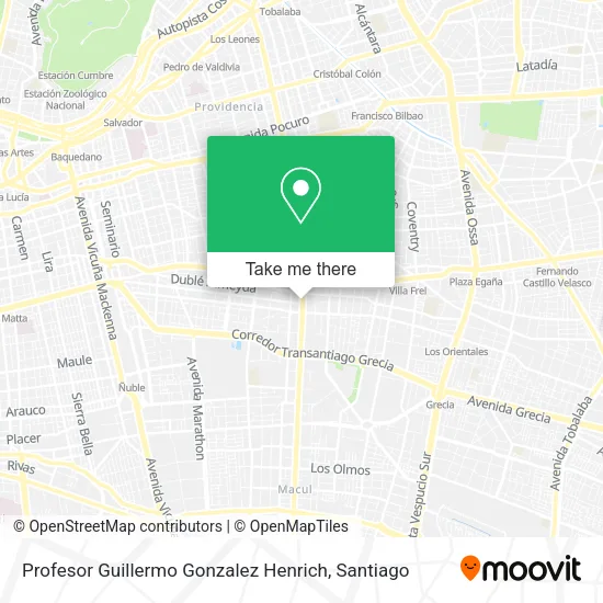 Profesor Guillermo Gonzalez Henrich map