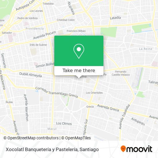 Mapa de Xocolatl Banquetería y Pastelería