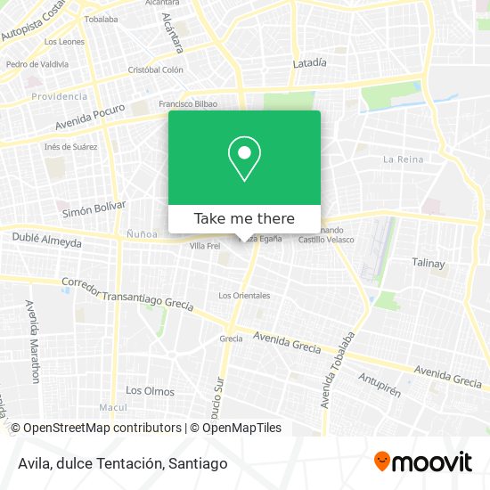 Avila, dulce Tentación map