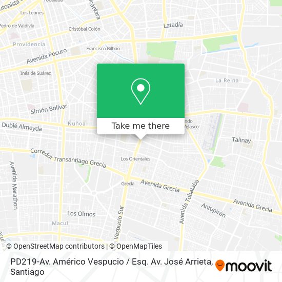 PD219-Av. Américo Vespucio / Esq. Av. José Arrieta map