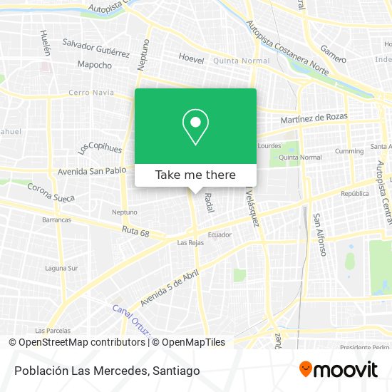 Población Las Mercedes map