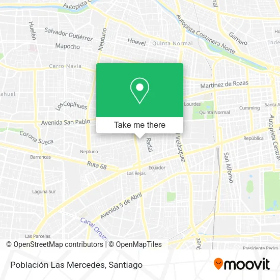 Población Las Mercedes map