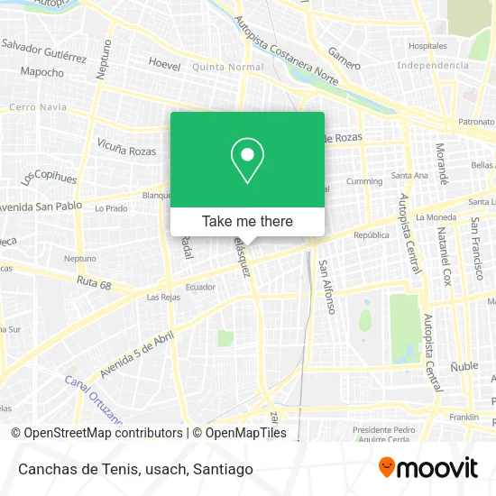 Canchas de Tenis, usach map