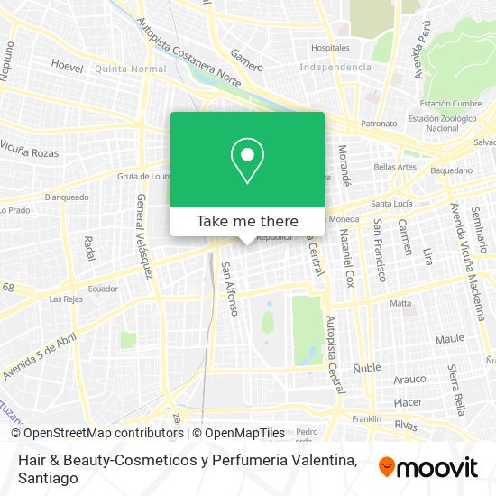 Mapa de Hair & Beauty-Cosmeticos y Perfumeria Valentina