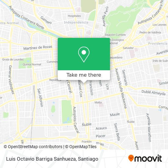 Luis Octavio Barriga Sanhueza map