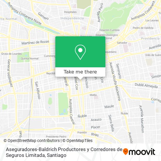 Aseguradores-Baldrich Productores y Corredores de Seguros Limitada map