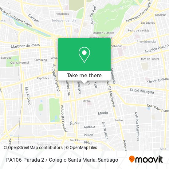 PA106-Parada 2 / Colegio Santa María map