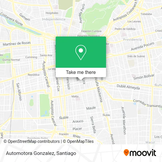Automotora Gonzalez map