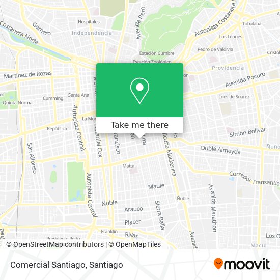 Comercial Santiago map