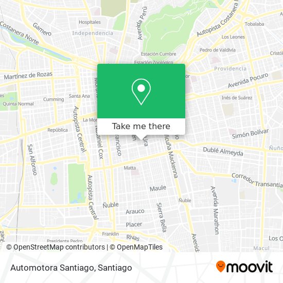 Automotora Santiago map