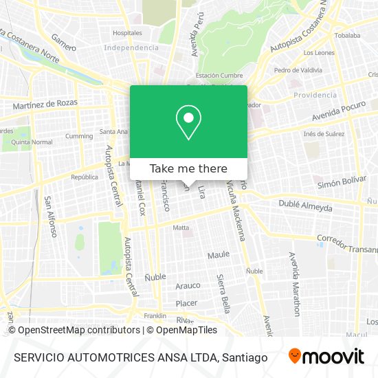 SERVICIO AUTOMOTRICES ANSA LTDA map