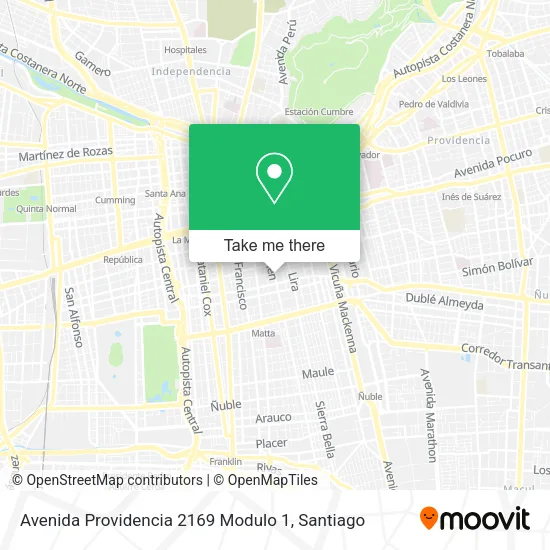 Mapa de Avenida Providencia 2169 Modulo 1